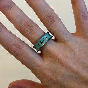 Tiffany & Co Blue Enamel Ring size 6